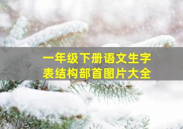 一年级下册语文生字表结构部首图片大全