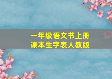 一年级语文书上册课本生字表人教版