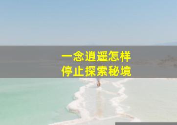 一念逍遥怎样停止探索秘境