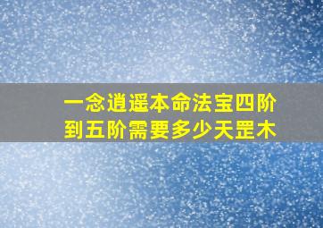 一念逍遥本命法宝四阶到五阶需要多少天罡木