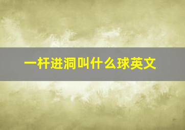 一杆进洞叫什么球英文