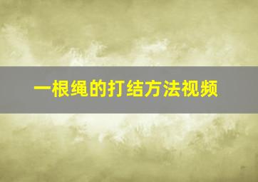 一根绳的打结方法视频