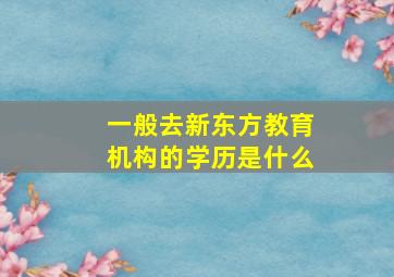 一般去新东方教育机构的学历是什么