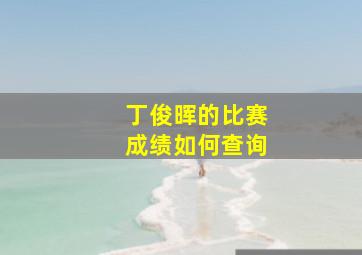 丁俊晖的比赛成绩如何查询