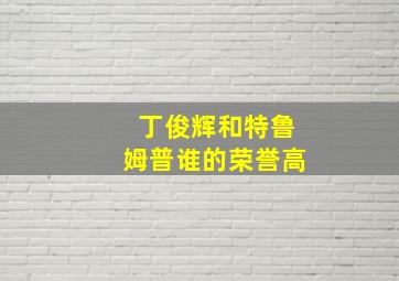 丁俊辉和特鲁姆普谁的荣誉高