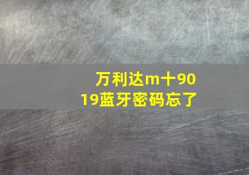 万利达m十9019蓝牙密码忘了