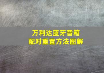 万利达蓝牙音箱配对重置方法图解