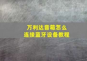 万利达音箱怎么连接蓝牙设备教程