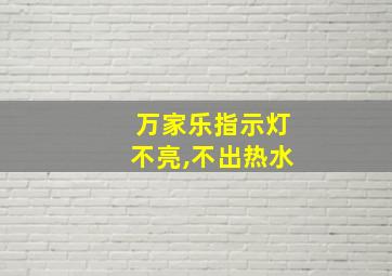 万家乐指示灯不亮,不出热水