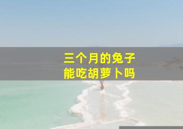 三个月的兔子能吃胡萝卜吗