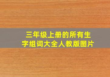 三年级上册的所有生字组词大全人教版图片