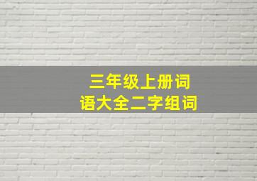 三年级上册词语大全二字组词