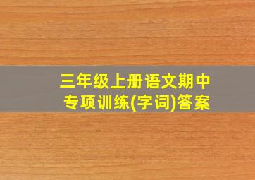 三年级上册语文期中专项训练(字词)答案