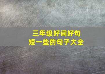 三年级好词好句短一些的句子大全