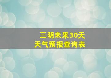 三明未来30天天气预报查询表