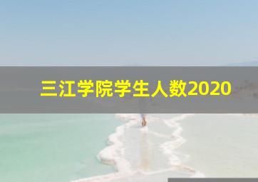 三江学院学生人数2020