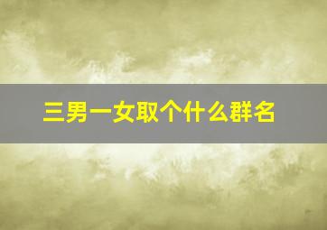 三男一女取个什么群名