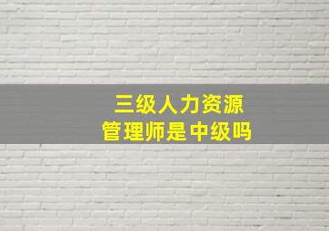 三级人力资源管理师是中级吗