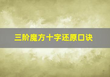 三阶魔方十字还原口诀