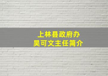 上林县政府办吴可文主任简介