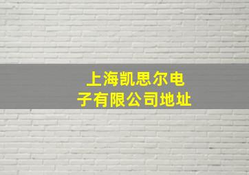 上海凯思尔电子有限公司地址