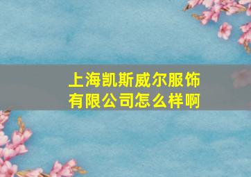 上海凯斯威尔服饰有限公司怎么样啊