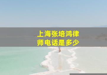 上海张培鸿律师电话是多少