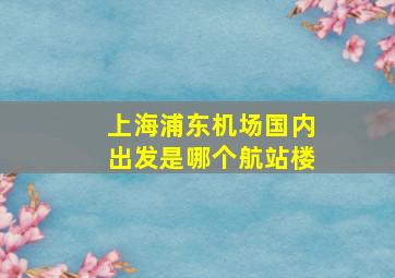 上海浦东机场国内出发是哪个航站楼