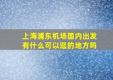 上海浦东机场国内出发有什么可以逛的地方吗