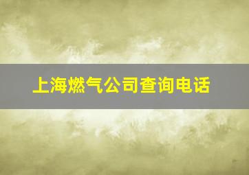 上海燃气公司查询电话