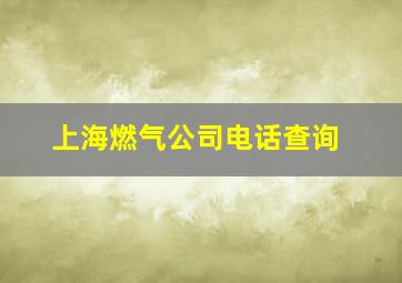 上海燃气公司电话查询