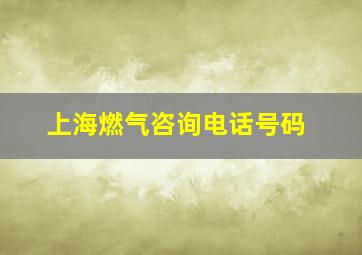 上海燃气咨询电话号码