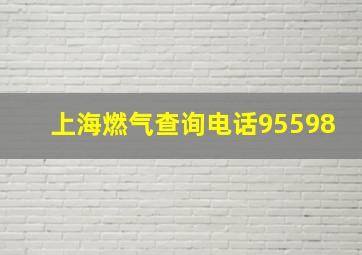 上海燃气查询电话95598