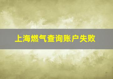 上海燃气查询账户失败