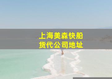 上海美森快船货代公司地址