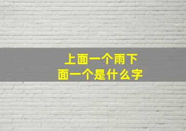 上面一个雨下面一个是什么字