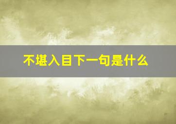 不堪入目下一句是什么