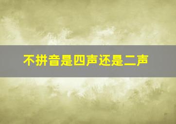 不拼音是四声还是二声