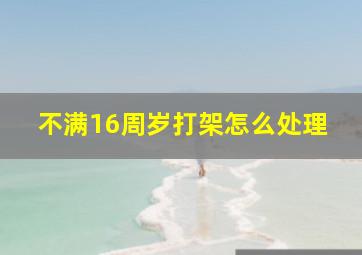 不满16周岁打架怎么处理