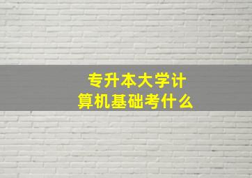 专升本大学计算机基础考什么