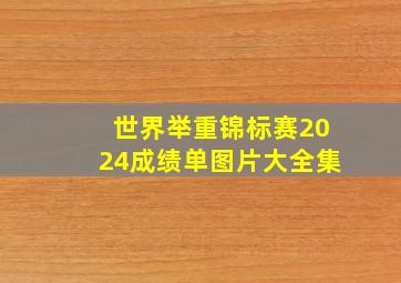 世界举重锦标赛2024成绩单图片大全集