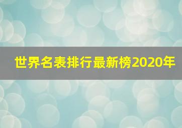 世界名表排行最新榜2020年