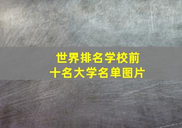 世界排名学校前十名大学名单图片