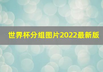 世界杯分组图片2022最新版