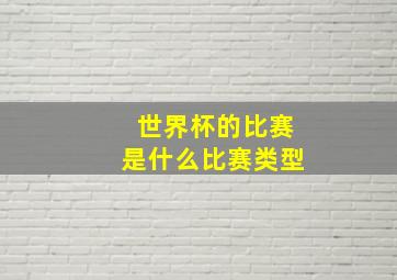 世界杯的比赛是什么比赛类型