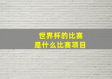 世界杯的比赛是什么比赛项目