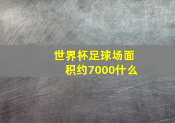 世界杯足球场面积约7000什么