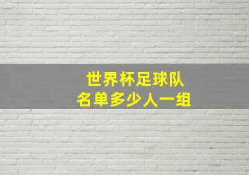 世界杯足球队名单多少人一组