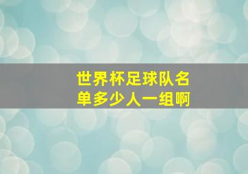 世界杯足球队名单多少人一组啊