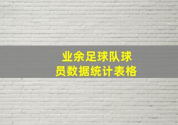 业余足球队球员数据统计表格